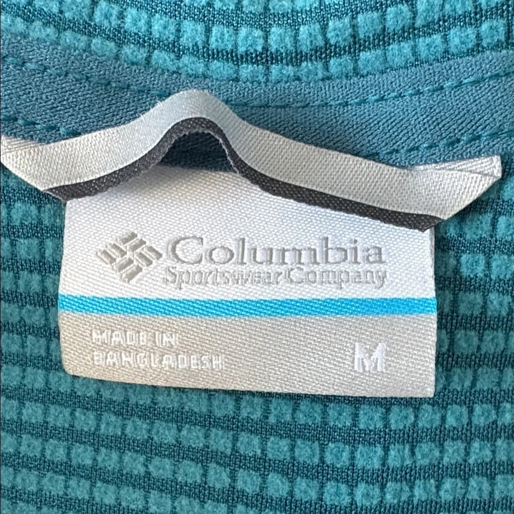 Columbia Teal Blue Women's Jacket Full Zip Hooded Sweatshirt Size Medium